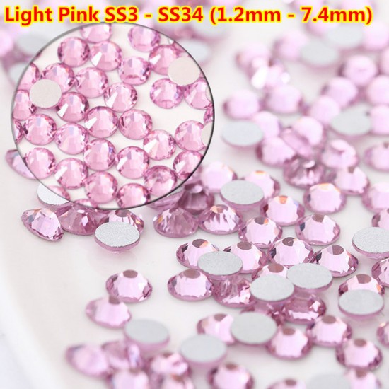 Pedrería para uñas Light Pink Crystal Mix, SS3-SS8, piedras, decoración, rosa, vidrio, sin hot fix, pegamento, mix-3697-Ubeauty Decor-Diseño y decoración de uñas
