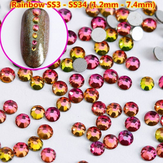 Swarovski Crystals Rainbow, Fire, SS5, 3703-NND-60, Nail stag,  All for a manicure,Decor and nail design ,  buy with worldwide shipping