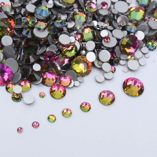 Mezcla cristales, piedras, para uñas, arcoiris, iridiscente, pegamento, nail art, Swarovski Crystal Rainbow Mix-3704-Ubeauty Decor-Diseño y decoración de uñas