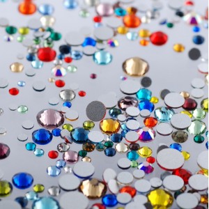 Swarovski crystals, colored, stone, glass, crystal, multi-colored, SS3-SS12, mix sizes, 11 grams