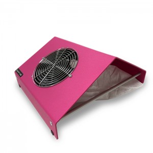 Ulka BASIC X2 roze uitlaatstofzuiger, krachtige ventilator, met rubberen afdichting, voor manicuretafel, met tas, nagelventilator