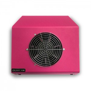 Ulka BASIC X2 roze uitlaatstofzuiger, krachtige ventilator, met rubberen afdichting, voor manicuretafel, met tas, nagelventilator