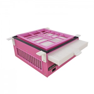Flush-mounted manicure hood Ulka X2F HEPA, pink, made of impact-resistant durable plastic, 6 years of continuous operation, 52 W, with Hepp filter