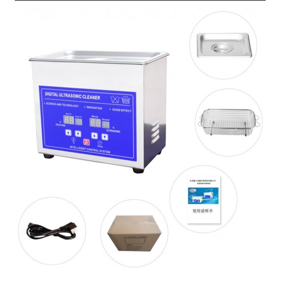1.3 litre ultrasonic bath, with basket, digital, 60W, heated water 80 degrees, 100w, Ultrasonic Cleaner Machine, 40KH, S08, S08, Ultrasonic cleaning mashine,  Sterilization and disinfection,  buy with worldwide shipping