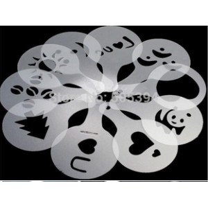  Stencils for coffee and desserts (set of 16 pcs.)