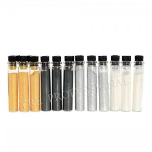 Conjunto de decoração 12 pcs micro glitter (ouro/preto/prata/branco)