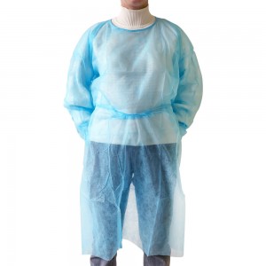  Pack of disposable dressing gowns with strings BLUE 10 pcs.