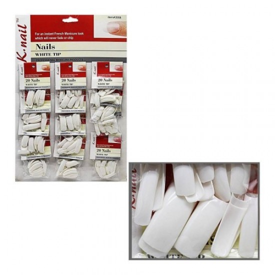 Tips white (French) on a red sheet AO91-58601-China-Nail tips, nail forms for