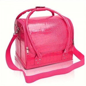 Bolsa organizadora grande para manicura, peluquería, maquilladora, rosa