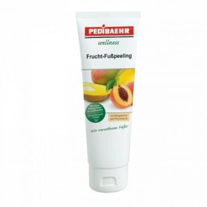 Esfoliante de pés de frutas com manteiga de manga e manteiga de pêssego 125 ml. Frucht-fusspeeding