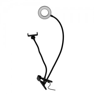 Ring light RK-17 ring lamp with clip for cosmetologist, eyelash extension, tattoo artist, make-up artist and for photo and video filming of bloggers