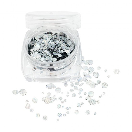 Set of Sequins Silver 12 PCs, KIT090MIS150, 18939, Confetti,  Health and beauty. All for beauty salons,All for a manicure ,All for nails, buy with worldwide shipping