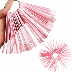  Abanico rosa para muestras de barniz para 50 uñas 12 cm.