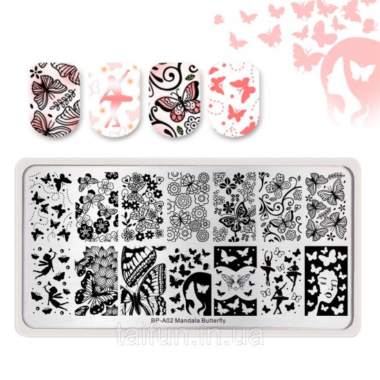 Stem plate Born Pretty BP-A02, 63914, Stamping Born Pretty,  Health and beauty. All for beauty salons,All for a manicure ,Decor and nail design, buy with worldwide shipping