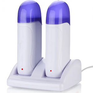 Two-cassette 2in1 wax pump with a stand for depilation of hair, for home and professional use