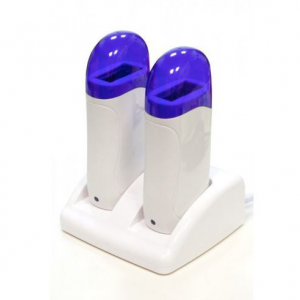 Two-cassette 2in1 wax pump with a stand for depilation of hair, for home and professional use