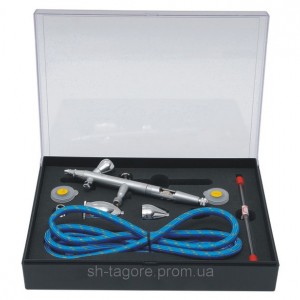 Airbrush kit TG186S, airbrush 0.2/ 0.3/ 0.5 mm with top feed of paint