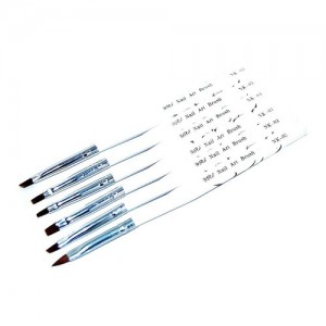  Set of 6 brushes for Chinese painting (white short handle)