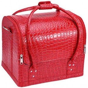 Large organizer bag for manicurist, hairdresser, make-up artist, red