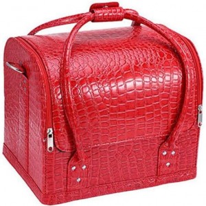 Bolsa grande organizadora para manicure, cabeleireiro, maquiador, vermelho