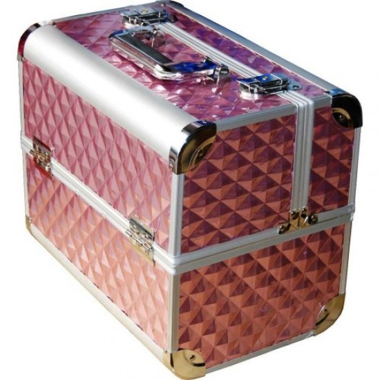 Maleta aluminio 740 rosa claro (rombo grande)-61163-Trend-Estuches y maletas