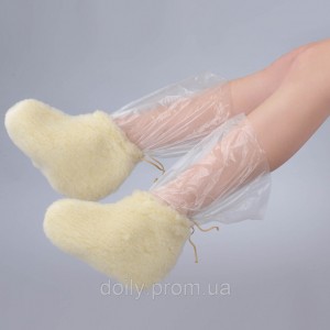 Doily reusable paraffin therapy boots (1 pair) made of artificial fur