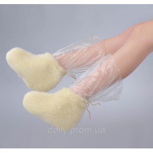 Doily reusable paraffin therapy boots (1 pair) made of artificial fur