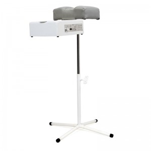 A set of a powerful portable dust collector Teri 800 M and a footrest with a gray top,a pedicure kit,a universal hood,a mount for a stand,a waterproof filter