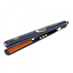 Flat iron V&G 14S corrugated, for beauty salons, for home use, basal volume, stylish styling, ergonomic design, compact, mains operated