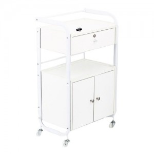 Trolley for salon with bedside table (white) 201