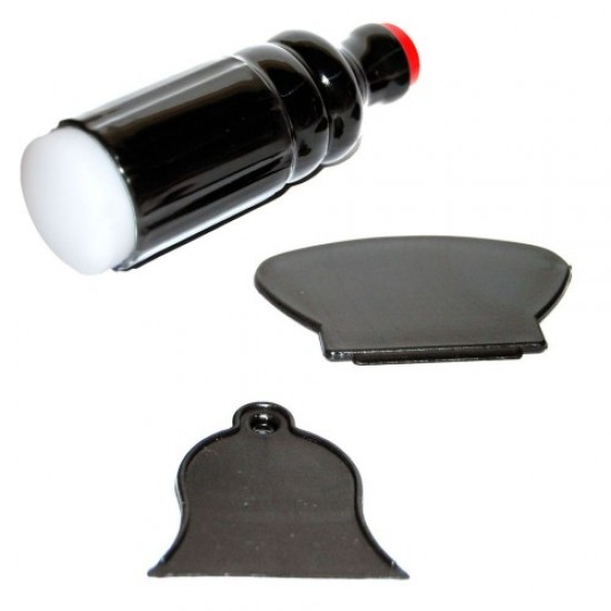 Stempelset schwarz (beidseitiger Druck / zwei Schaber)-58672-China-Nagel Dekor und Design