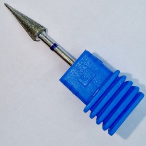 Nozzle diamant kegel, medium schurend, met een blauwe inkeping, nozzle, burs