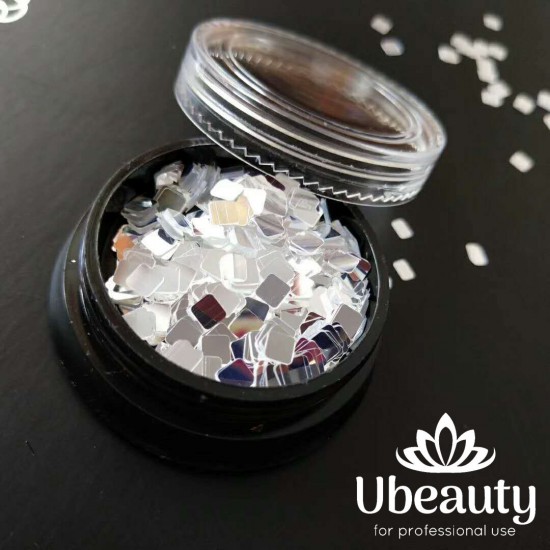 Décor pour les ongles Carrés de confettis miroir, pour la conception des ongles ?26-2633-Ubeauty Decor-Décoration et conception dongles