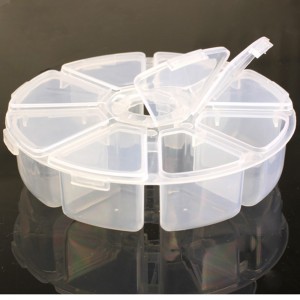 Ronde Grote Container 8 secties Diameter 10.5 cm Hoogte 2.5 cm 