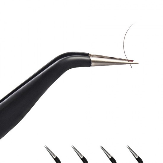 Pinzas de extensión de pestañas negras CURVAS Lidan Modelo H-15,LAK045-16714-Китай-herramientas de manicura
