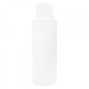  Botella de plástico de 100 ml con tapón blanco 