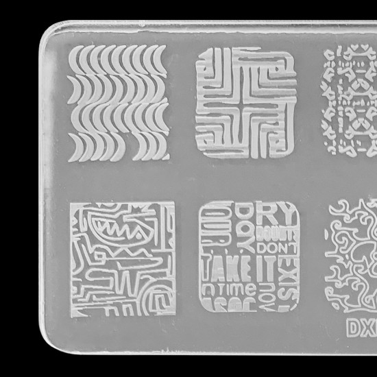 Stencil for stamping 6 * 12 cm plastic DXE03, MAS025, 17890, Stencils for stamping,  Health and beauty. All for beauty salons,All for a manicure ,All for nails, buy with worldwide shipping