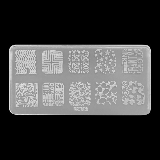 Estêncil para estampagem de plástico 6*12 cm DXE03 ,MAS025-17890-Ubeauty Decor-Estampagem