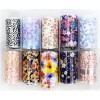 Set of wide foil for nail design 50 cm 10 pcs AUTUMN FLOWERS, MAS087-17630-Ubeauty Decor-Nail decor and design