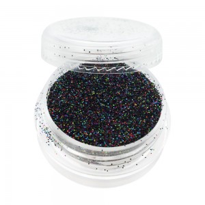  Glitter in einem Glas BLACK MIX HOLOGRAPHIC Voll bis zum Rand praktischer Behälter für die meisterhafte Fabrikverpackung