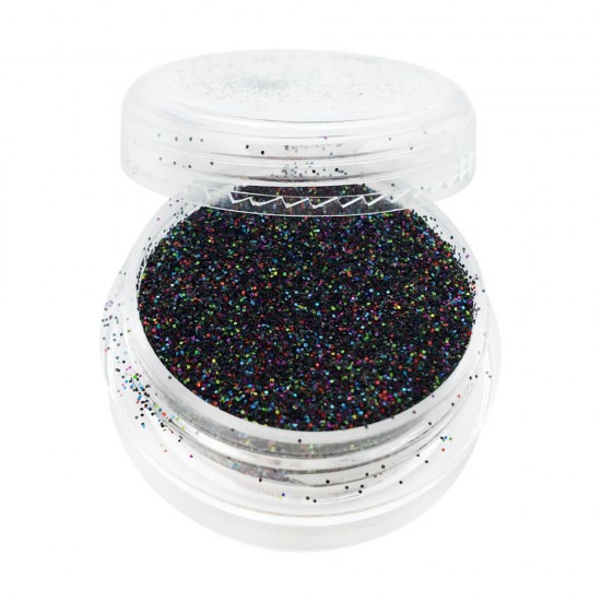 Glitter em uma jarra BLACK MIX HOLOGRÁFICO Cheio até a borda Recipiente conveniente para o mestre Embalagem de fábrica-19682-Китай-Decoração e design de unhas
