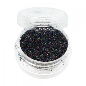  Paillettes dans un pot BLACK MIX HOLOGRAPHIC Récipient pratique plein à ras bord pour le maître Emballage d'usine