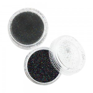  Glitter in einem Glas BLACK MIX HOLOGRAPHIC Voll bis zum Rand praktischer Behälter für die meisterhafte Fabrikverpackung