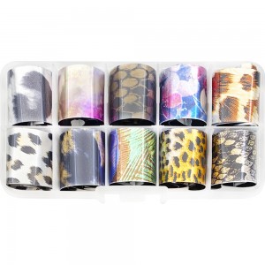  Nail art foil set 50 cm 10 uds LEOPARD