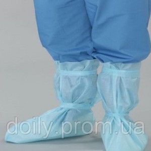 Shoe covers with high ties (spunbond 30g/m2), sterile