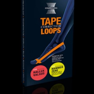 Tape loops, with hallux valgus, hammer-like fingers