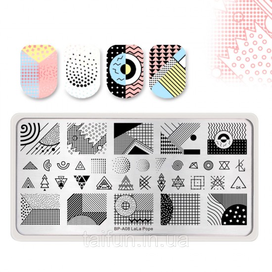 Stem plate Born Pretty Geometric lines BP-A08, 63810, Stamping Born Pretty,  Health and beauty. All for beauty salons,All for a manicure ,Decor and nail design, buy with worldwide shipping