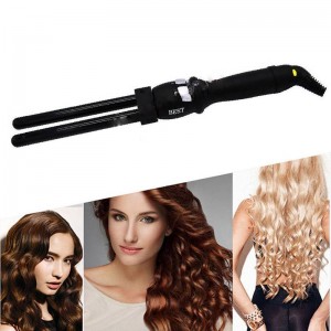 BEST PNV-04 ferro de ondulação duplo redondo para ondulação de cabelo e estilo de cabelo de vários comprimentos, para cachos elásticos e ondas luxuosas