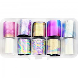  Nail art foil set 50 cm 10 pcs PEARL FLOW ,MAS078