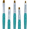 Set of straight brushes for gel MERMAID TAIL 5 pcs. -(4851)-18988-China-Brushes, saws, bafs